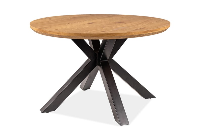 Karara Spisebord 120 cm Rundt - Egfaner/Sort - Spisebord og køkkenbord