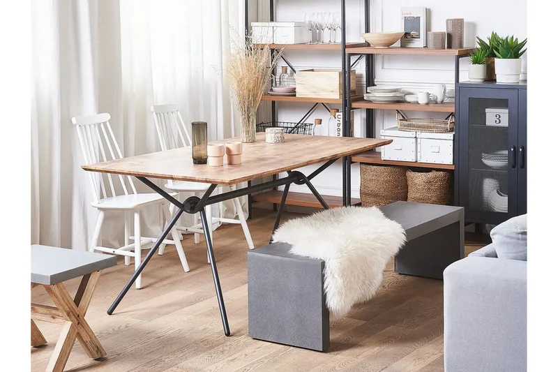 Katham Spisebord 160 cm - Natur/Sort - Møbler - Borde - Spisebord og køkkenbord