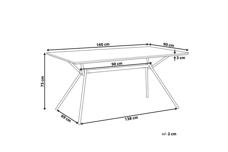 Katham Spisebord 160 cm - Natur/Sort - Spisebord og køkkenbord