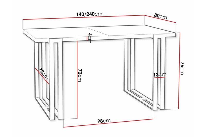 Kintore SpiseBord 80 cm - Sort - Møbler - Borde - Spisebord og køkkenbord