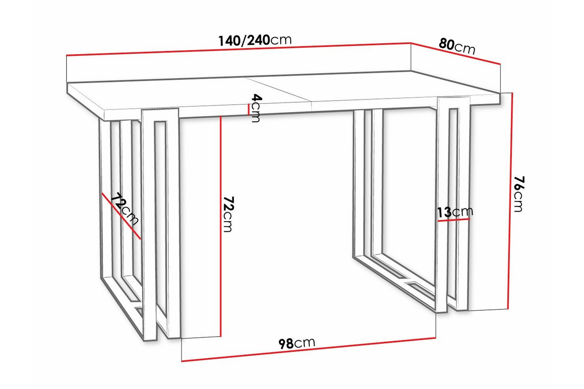 Kintore SpiseBord 80 cm - Sort - Møbler - Borde - Spisebord og køkkenbord