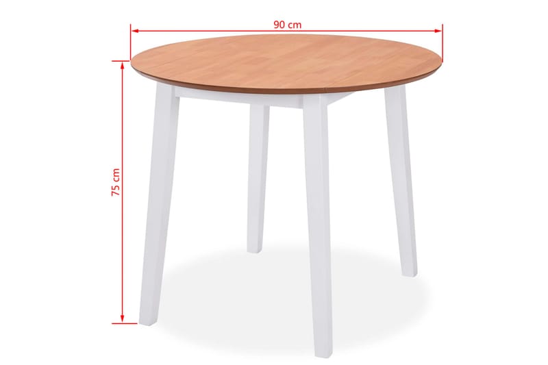 Klapbord Rundt Mdf Hvid - Hvid - Spisebord og køkkenbord