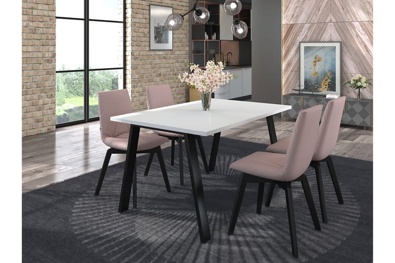 Kleos Spisebord 138 cm - Hvid/Sort - Møbler - Borde - Spisebord og køkkenbord