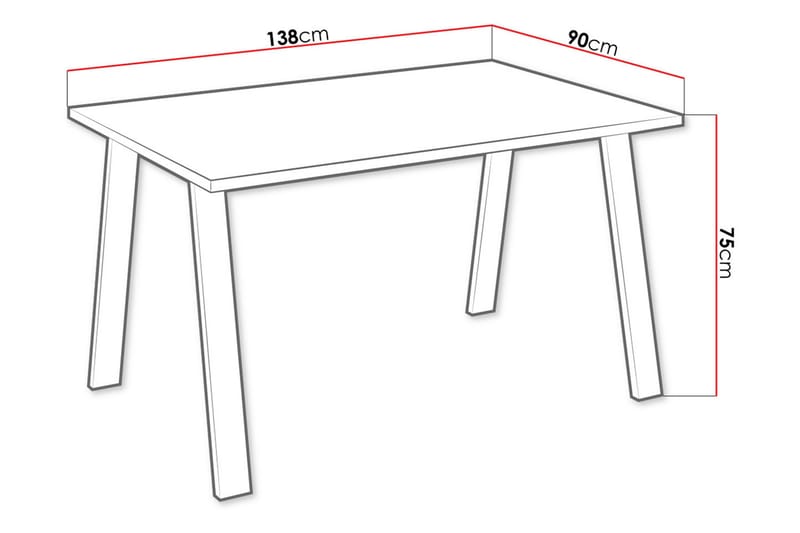 Kleos Spisebord 138 cm - Hvid/Sort - Spisebord og køkkenbord