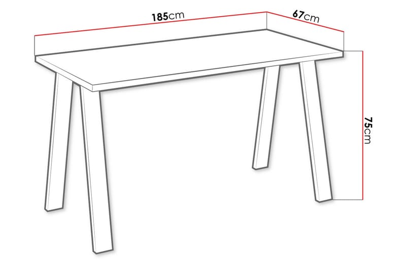 Kleos Spisebord 185 cm - Hvid/Sort - Møbler - Borde - Spisebord og køkkenbord