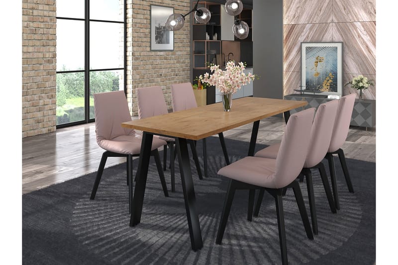 Kleos Spisebord 185 cm - Natur/Sort - Møbler - Borde - Spisebord og køkkenbord