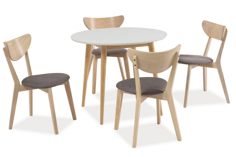 Kolberg Spisebord 90 cm Rundt - Natur - Spisebord og køkkenbord
