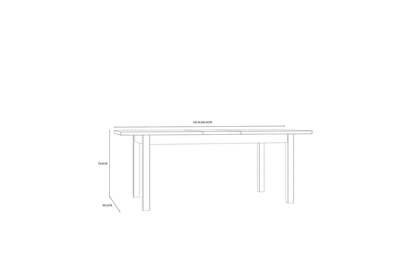 Konitsa Udvideligt Matbord 160 cm - Brun/Sort - Møbler - Borde - Spisebord og køkkenbord