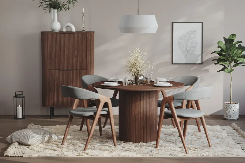 Kopparbo Rundt Spisebord 120 cm til 6 personer - Mørkebrun - Møbler - Borde - Spisebord og køkkenbord