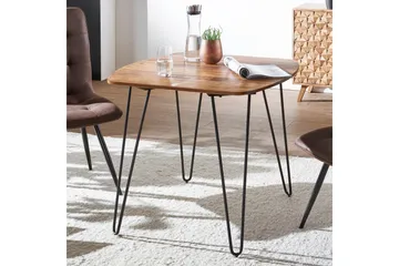 Kristl Firkantet Spisebord 80 cm i Træ med Metalben - Brun - Møbler - Borde - Spisebord og køkkenbord
