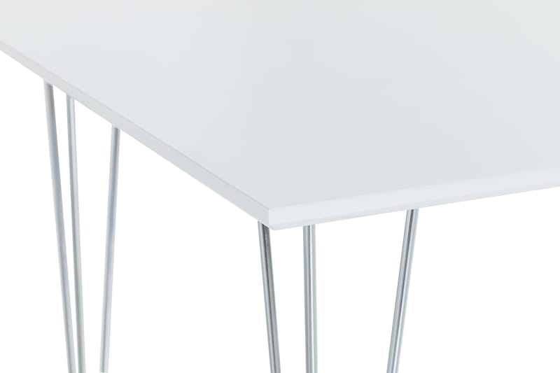 Kronblom Rektangulært Spisebord 120 cm i Træ med Metallook - Hvid - Møbler - Borde - Spisebord og køkkenbord