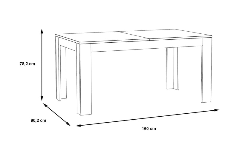 Kulatas Udvideligt Matbord 160 cm - Brun - Spisebord og køkkenbord