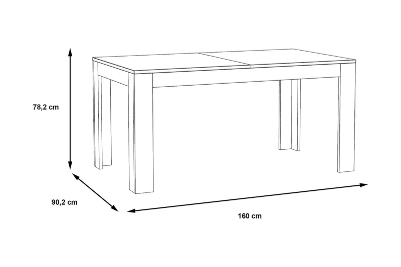Kulatas Udvideligt Matbord 160 cm - Brun - Møbler - Borde - Spisebord og køkkenbord
