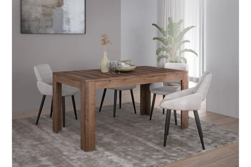 Kulatas Udvideligt Matbord 160 cm - Brun - Møbler - Borde - Spisebord og køkkenbord