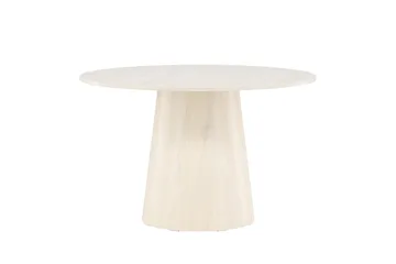 Lanzo Rundt Spisebord 120 cm - Whitewash - Møbler - Borde - Spisebord og køkkenbord
