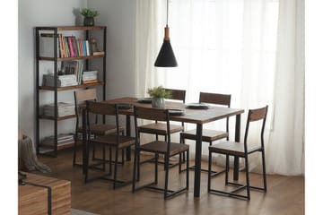 Laredo Rektangulært Spisebord 150 cm i Metal med Valnøddeudseende - Mørkebrun - Møbler - Borde - Spisebord og køkkenbord
