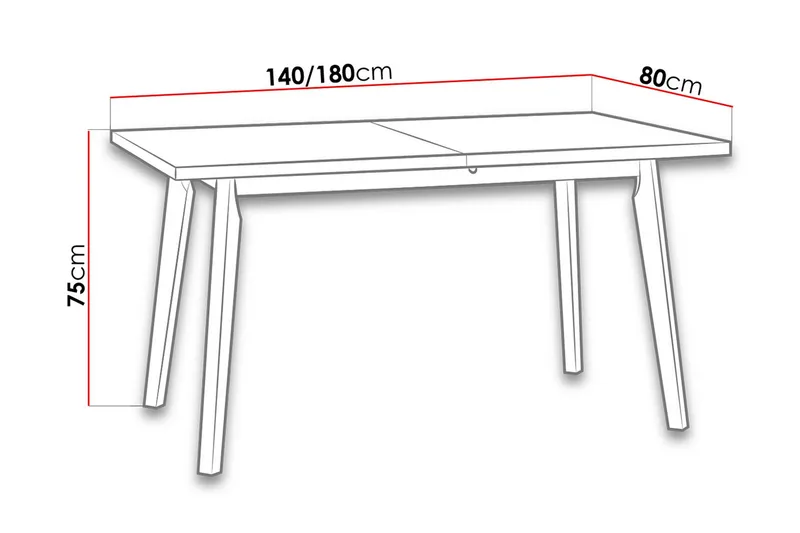 Lavona Udtrækkeligt Rektangulært Spisebord 140 cm i Træ med Egetræsudseende - Beige - Møbler - Borde - Spisebord og køkkenbord