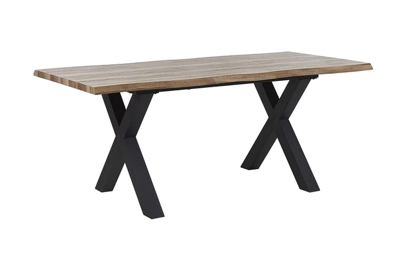 Lawtey Spisebord 180 cm Sammenfoldeligt - Lyse Træ/Sort - Spisebord og køkkenbord - Semmenfoldeligt bord