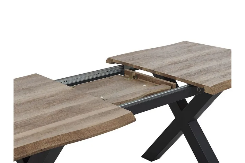 Lawtey Spisebord 180 cm Sammenfoldeligt - Lyse Træ/Sort - Møbler - Borde - Spisebord og køkkenbord