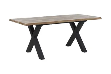 Lawtey Spisebord 180 cm Sammenfoldeligt - Lyse Træ/Sort - Møbler - Borde - Spisebord og køkkenbord