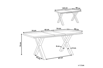 Lawtey Spisebord 180 cm Sammenfoldeligt - Lyse Træ/Sort - Møbler - Borde - Spisebord og køkkenbord
