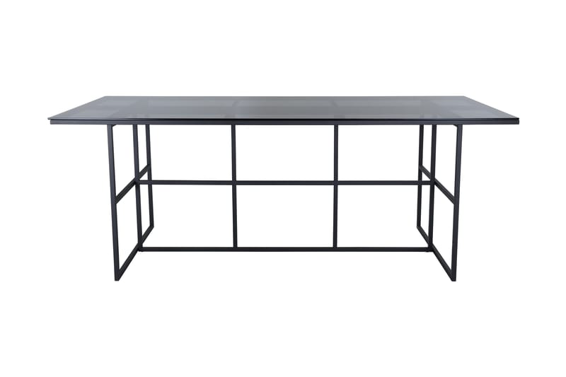 Leif Spisebord 200 cm, Glas/Svart