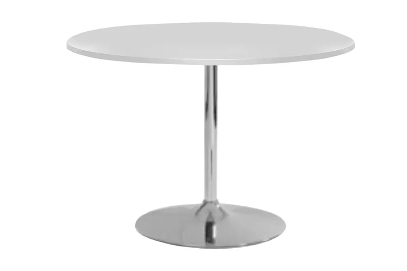 Levente Spisebord 110 cm Rund, Hvid/Krom