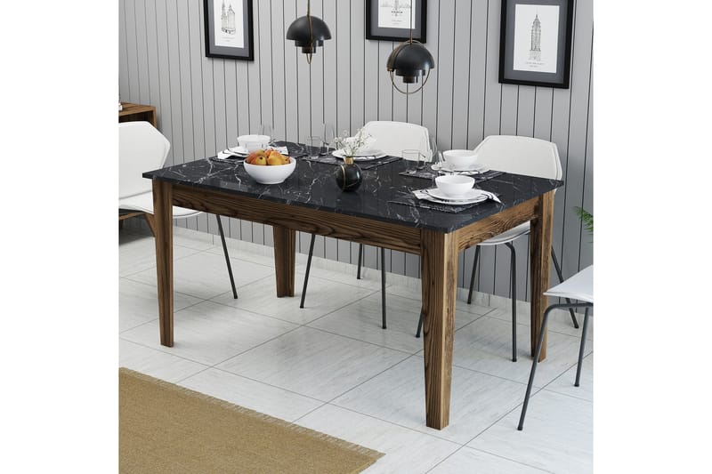 Lissione Spisebord 145x88 cm Brun/Sort - Hanah Home - Møbler - Borde - Spisebord og køkkenbord