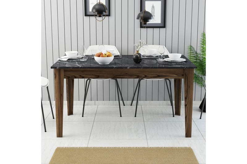 Lissione Spisebord 145x88 cm Brun/Sort - Hanah Home - Møbler - Borde - Spisebord og køkkenbord