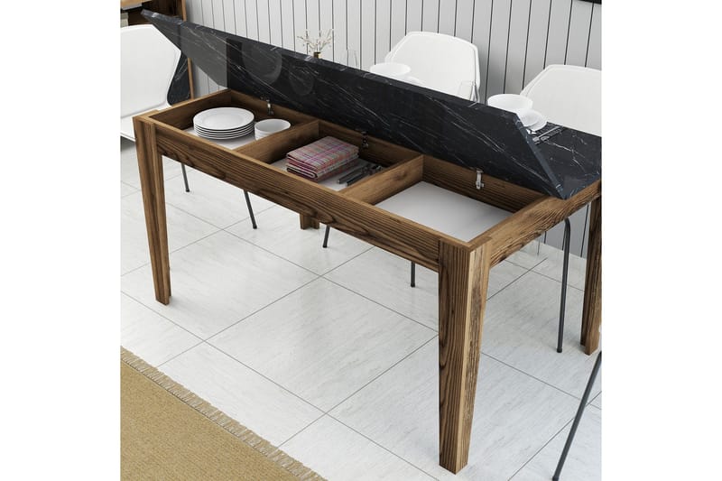 Lissione Spisebord 145x88 cm Brun/Sort - Hanah Home - Møbler - Borde - Spisebord og køkkenbord