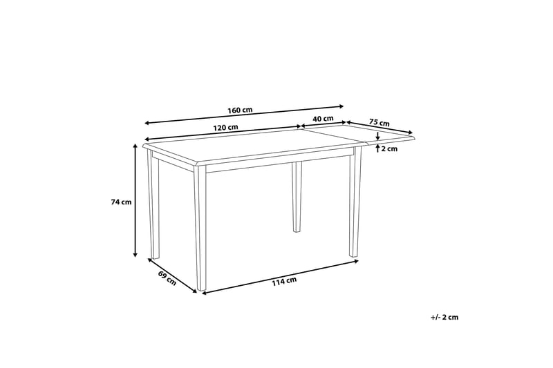 Louisiana Spisebord 160 cm - Hvid - Møbler - Borde - Spisebord og køkkenbord