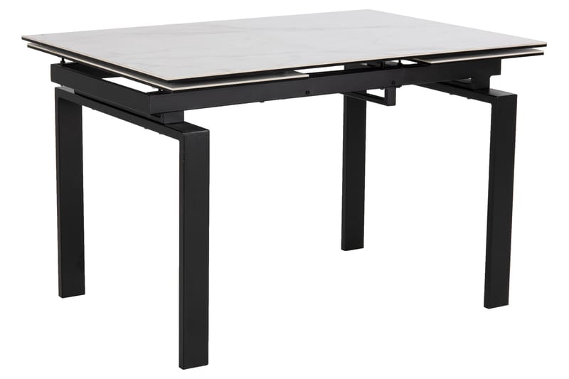 Lucksom Spisebord 200 cm - Glas/Hvid/Mat Sort - Møbler - Borde - Spisebord og køkkenbord