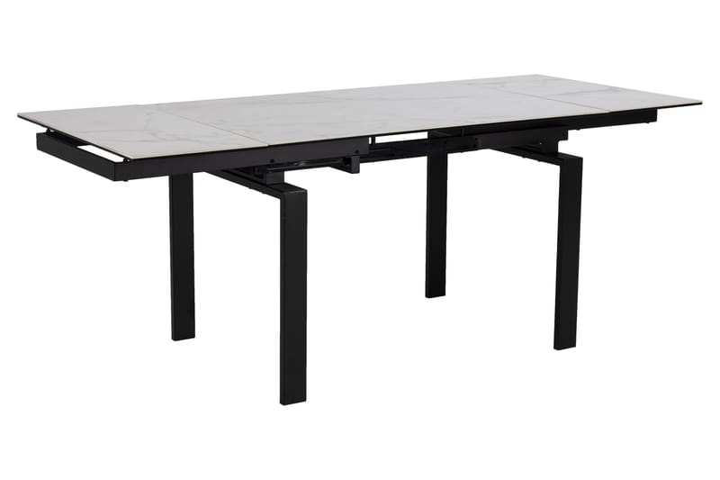 Lucksom Spisebord 200 cm - Glas/Hvid/Mat Sort - Møbler - Borde - Spisebord og køkkenbord