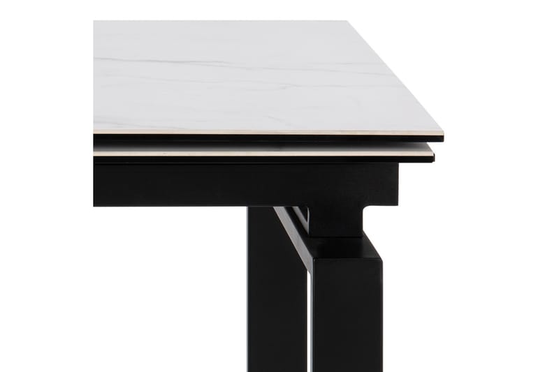 Lucksom Spisebord 200 cm - Glas/Hvid/Mat Sort - Møbler - Borde - Spisebord og køkkenbord