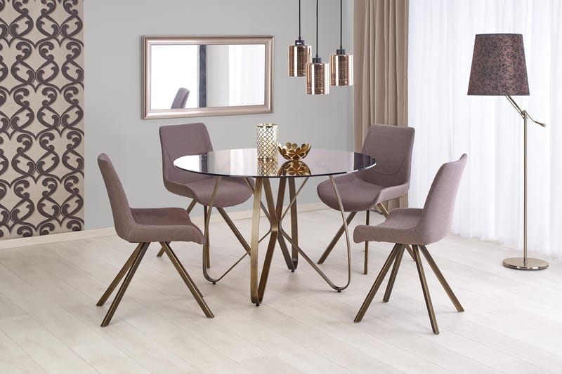 Lungo Spisebord 120 cm - Brun/Guld - Spisebord og køkkenbord - Semmenfoldeligt bord