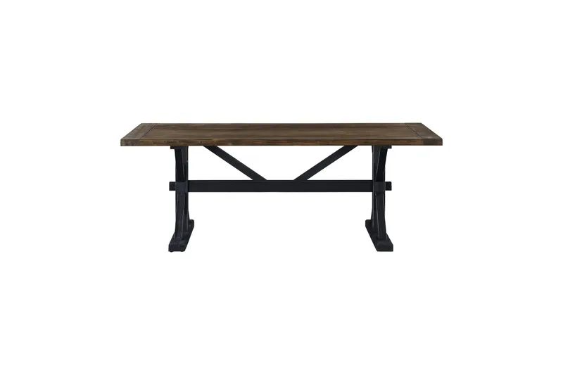 Lyon Udtrækkeligt Spisebord 6 personer – Uddrageligt plankebord 200 cm - Natur/Sort - Møbler - Borde - Spisebord og køkkenbord