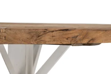 Lyon Vintage Rundt Spisebord 150 cm i Genbrugt Fyr til 6 Personer - Natur|Hvid - Møbler - Borde - Spisebord og køkkenbord