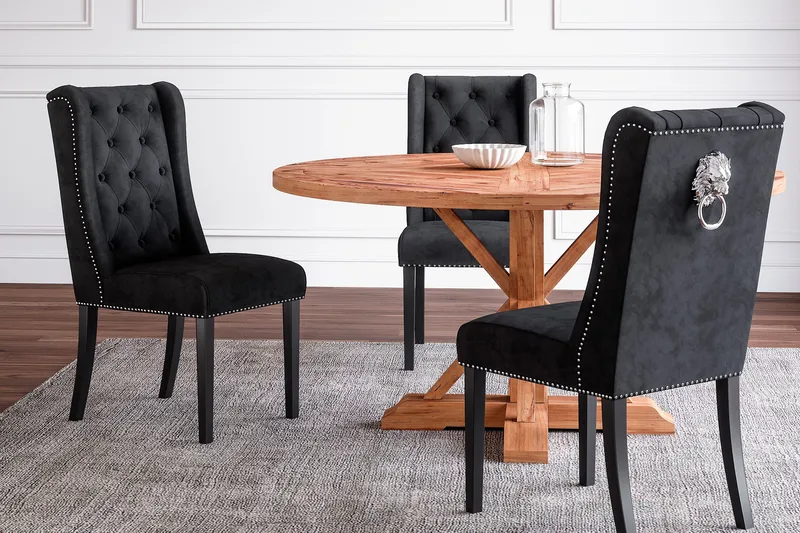 Lyon Vintage Rundt Spisebord 150 cm i Genbrugt Fyr til 6 Personer - Brun - Møbler - Borde - Spisebord og køkkenbord