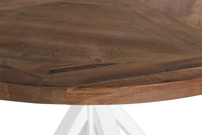 Lyon Vintage Spisebord 120 cm Rund - Natur/Hvid - Møbler - Borde - Spisebord og køkkenbord