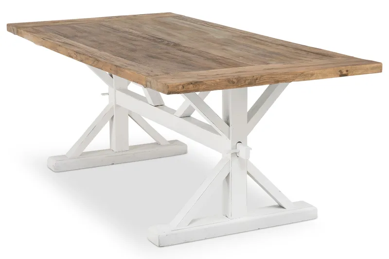 Lyon Vintage Spisebord 200 cm - Vintage Natur/Hvid - Møbler - Borde - Spisebord og køkkenbord