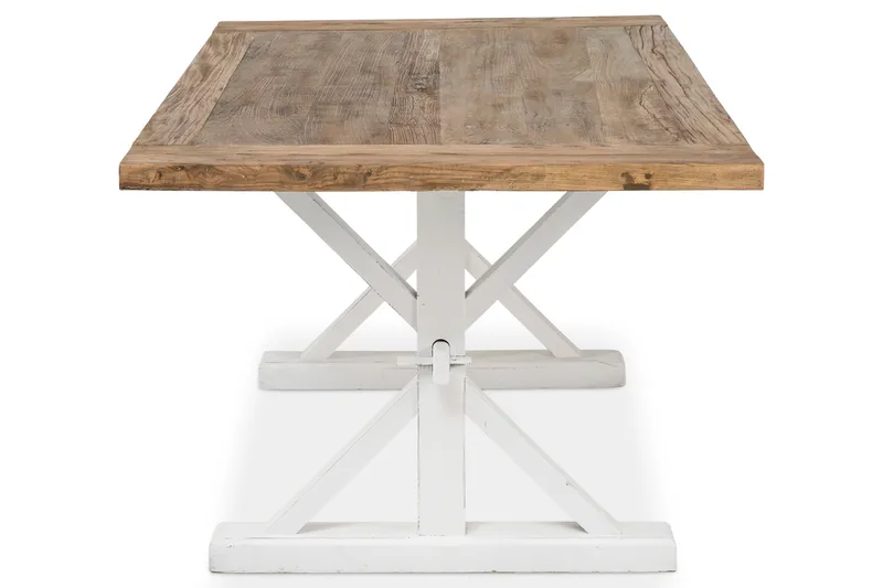 Lyon Vintage Spisebord 200 cm - Vintage Natur/Hvid - Møbler - Borde - Spisebord og køkkenbord
