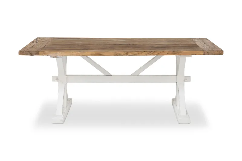 Lyon Vintage Spisebord 200 cm, Vintage Natur/Hvid