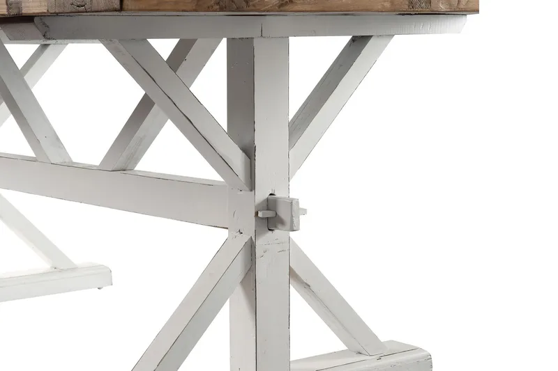 Lyon Vintage Spisebord 200 cm - Vintage Natur/Hvid - Møbler - Borde - Spisebord og køkkenbord