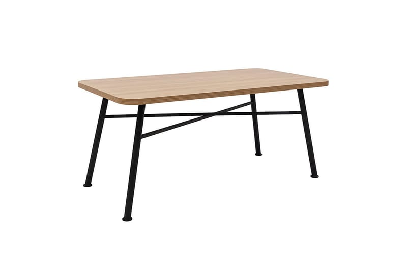 Makwana Rektangulært Spisebord 160 cm i Træ med Metalben - Nature - Møbler - Borde - Spisebord og køkkenbord
