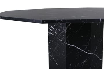Marbs Ottekantet Spisebord 110 cm i Træ med Marmorlook - Sort - Møbler - Borde - Spisebord og køkkenbord
