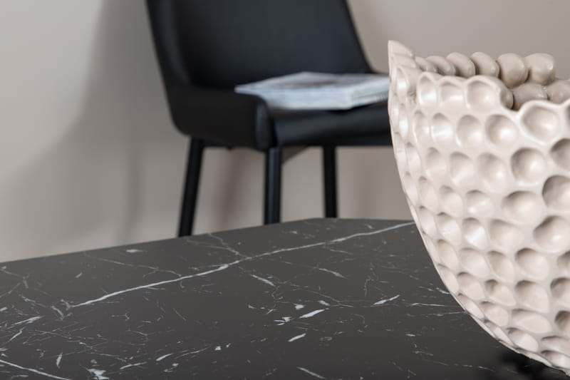 Marbs Spisebord 110 cm Rundt - Sort - Møbler - Borde - Spisebord og køkkenbord