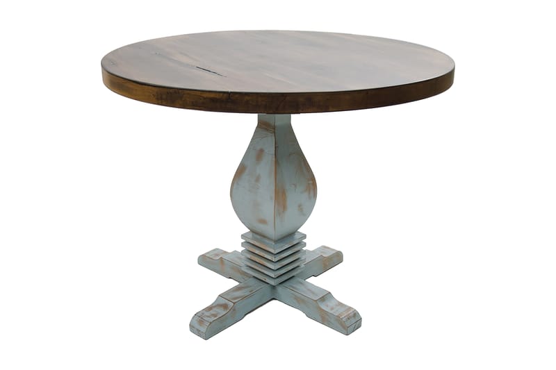 Massivt design spisebord rundt - Træ / blå - Spisebord og køkkenbord