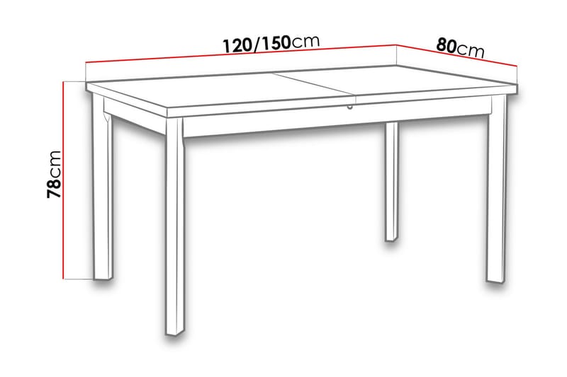 Max spisebord 120x80x78 cm - Træ / natur - Spisebord og køkkenbord