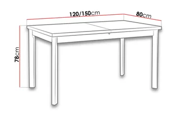 Max spisebord 120x80x78 cm - Træ / natur - Møbler - Borde - Spisebord og køkkenbord