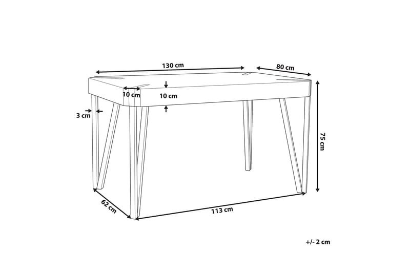 Mcgetrick Spisebord 130x80 cm - Træ / natur - Spisebord og køkkenbord